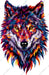 Colorful Wolf Head DTF Transfer