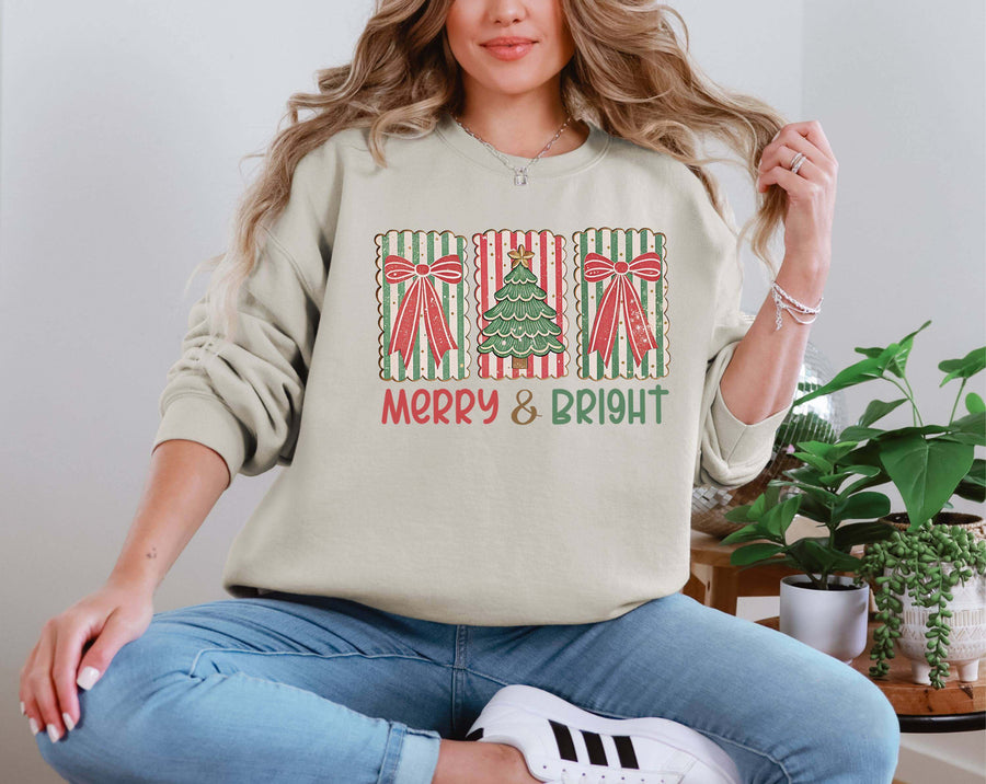 Coquette Christmas Merry and Bright DTF transfer