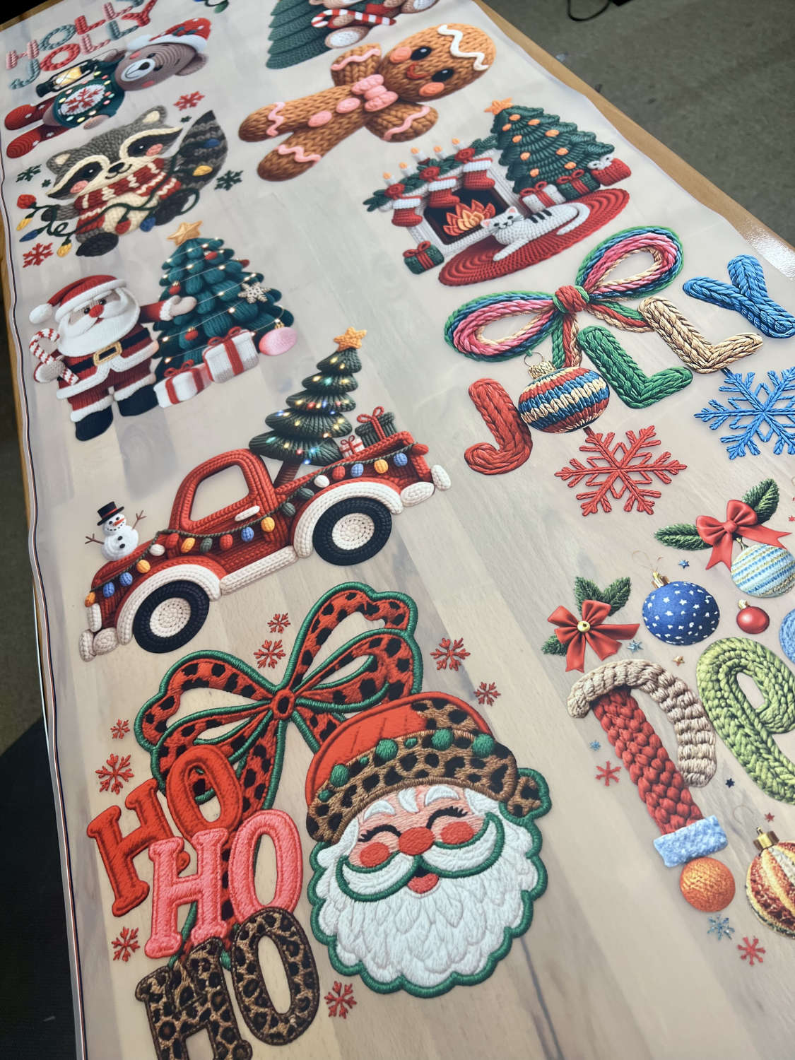 Crochet Christmas Pre-made 5 Foot (23x60) DTF Gang Sheet