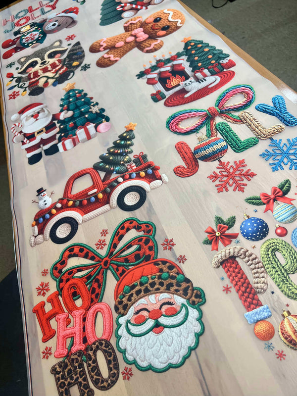 Crochet Christmas Pre-made 5 Foot (23x60) DTF Gang Sheet