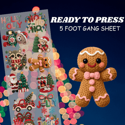 Crochet Christmas Pre-made 5 Foot (23x60) DTF Gang Sheet