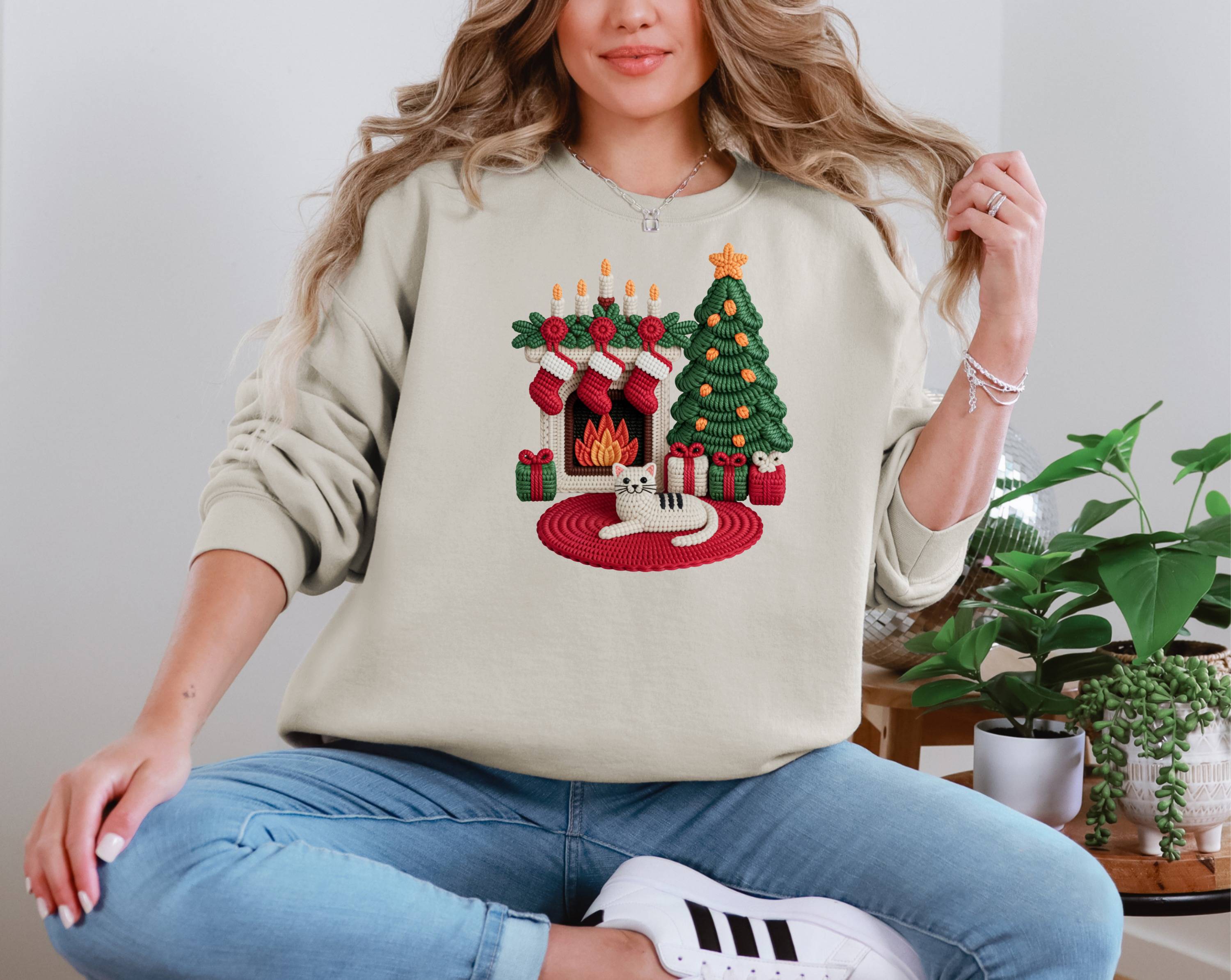 Crochet Fireplace Scene