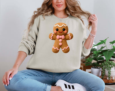 Crochet Pink Gingerbread Man DTF transfer