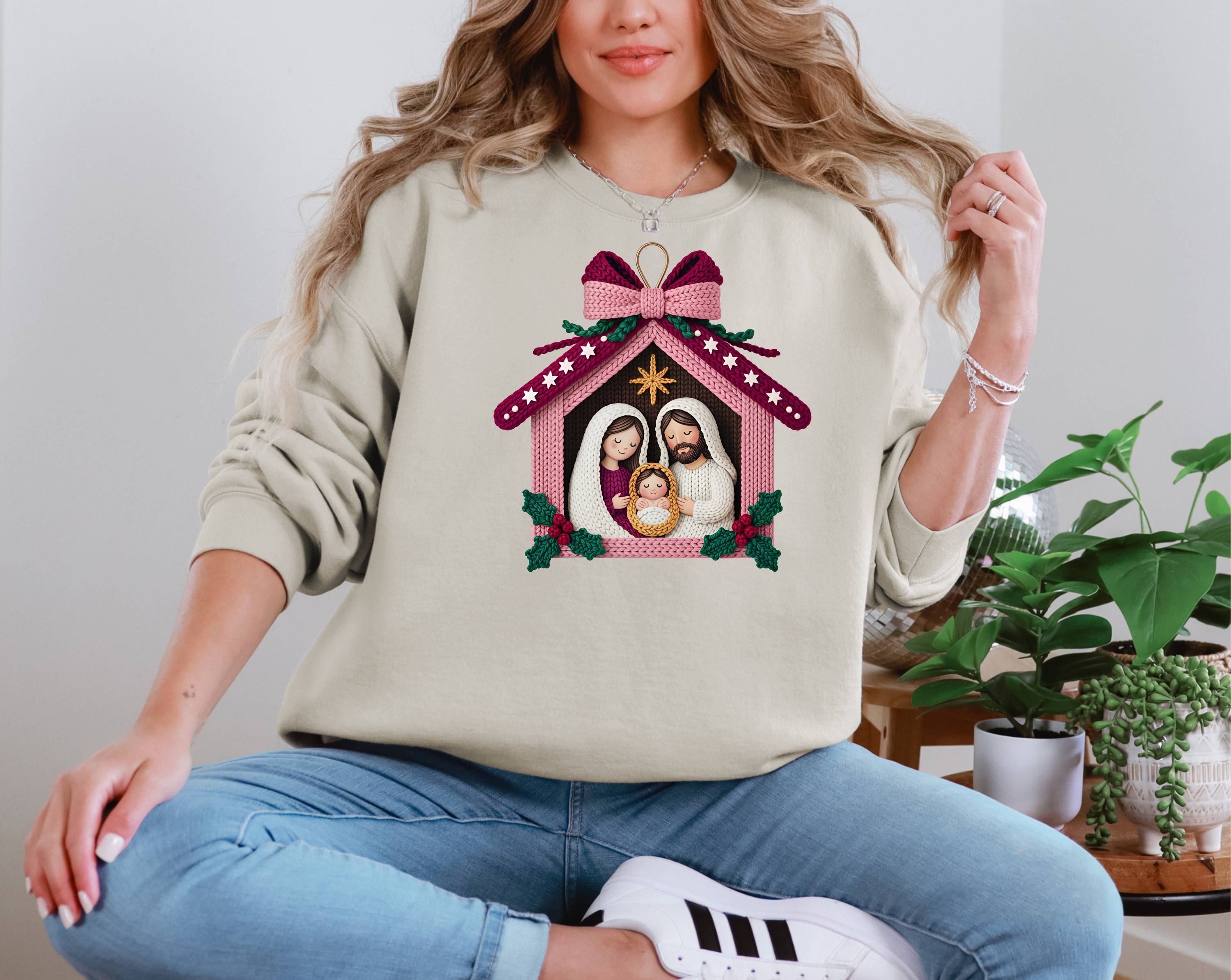 Crochet Pink Jesus Christmas