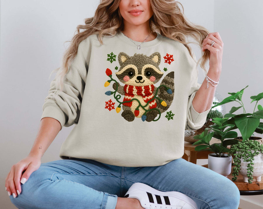 Crochet Racoon DTF transfer