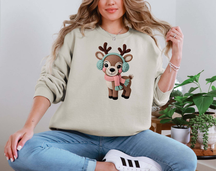 Crochet Reindeer DTF transfer