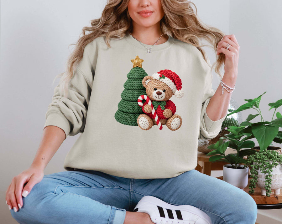 Crochet Teddy Christmas Tree DTF transfer