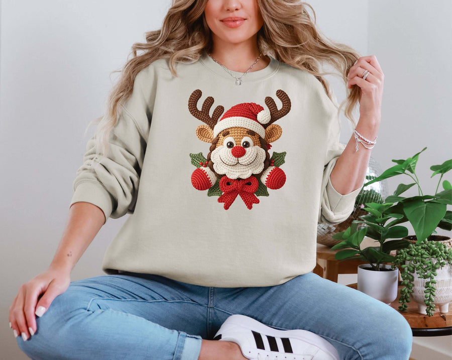 Crochet Tiger Santa DTF transfer