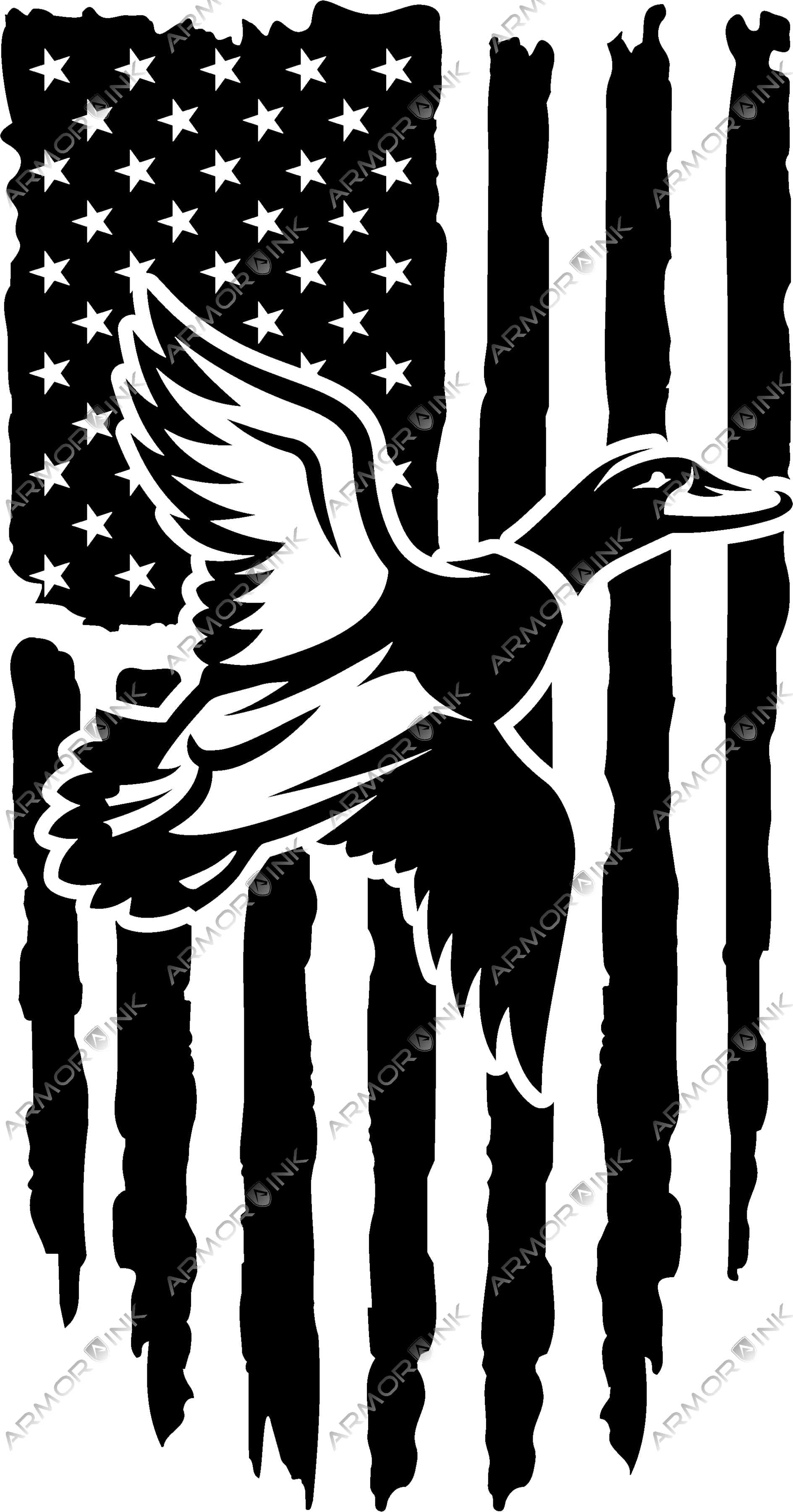 Duck Flag Black DTF Transfer