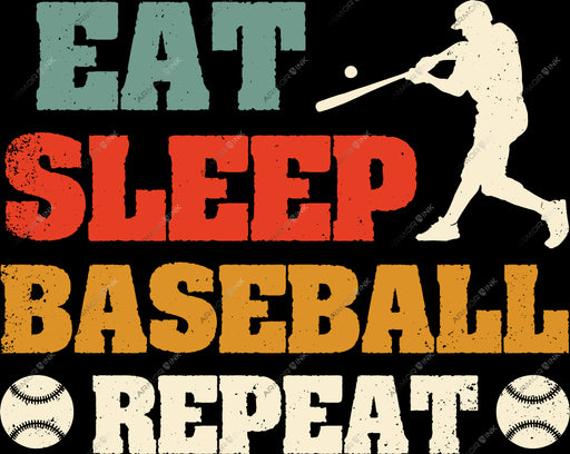 Eat Sleep Baseball Repeat DTF Transfer