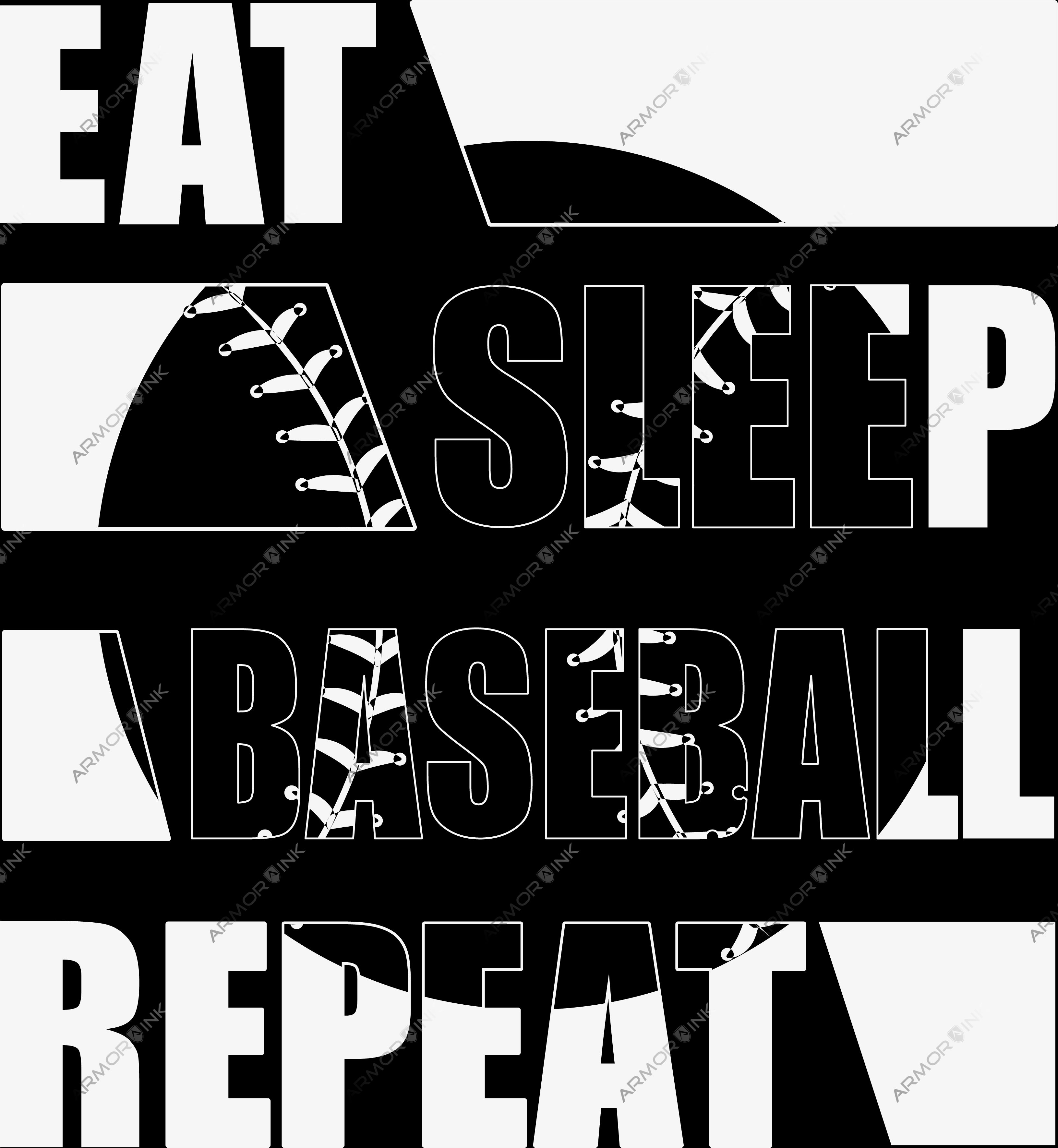 Eat Sleep Baseball Repeat DTF Transfer