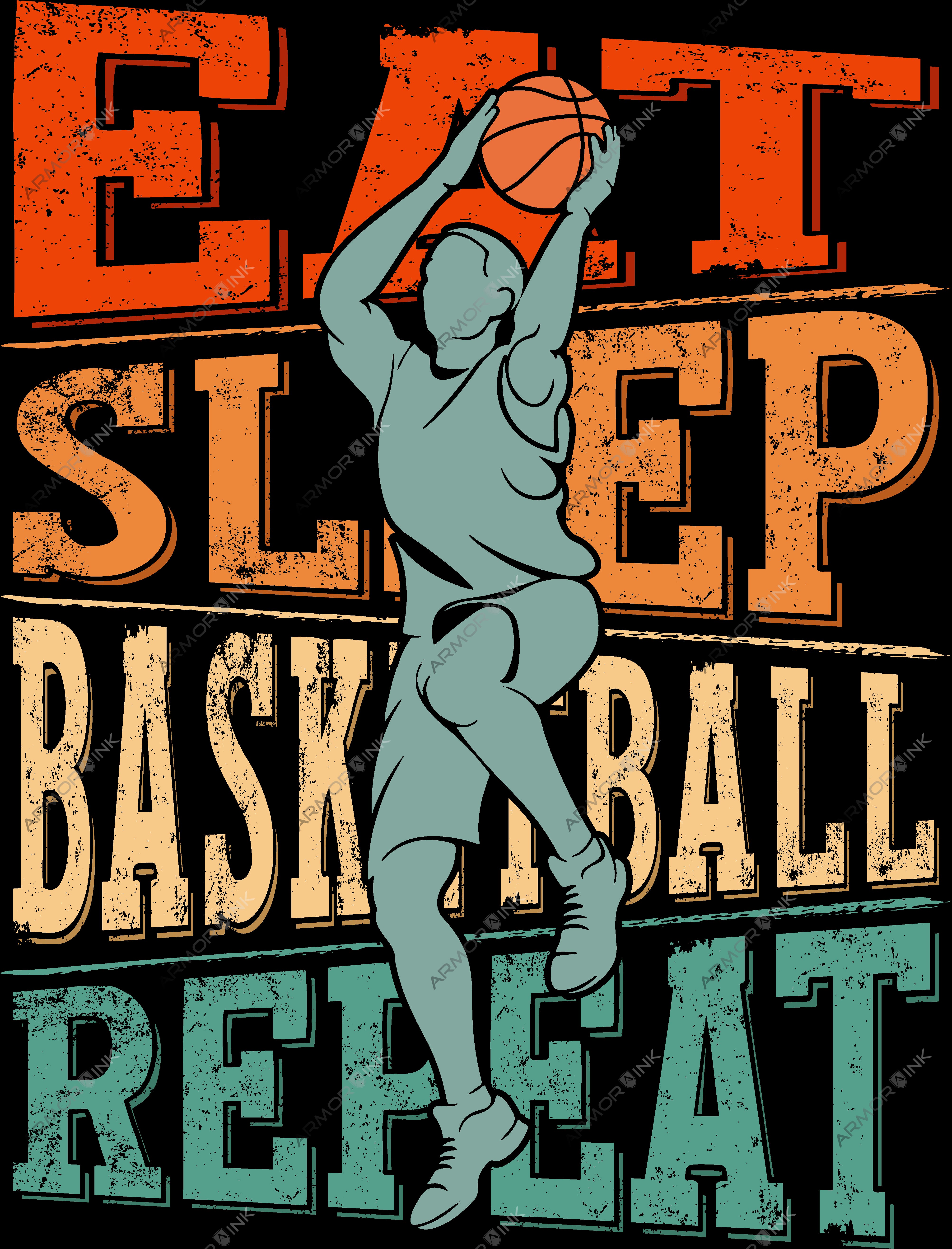 Eat, Sleep, Basketball, Repeat DTF Transfer