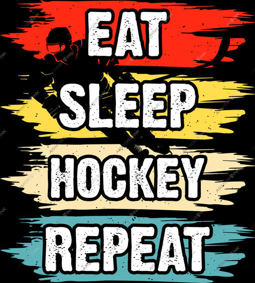 Eat, Sleep, Hockey, Repeat DTF Transfer