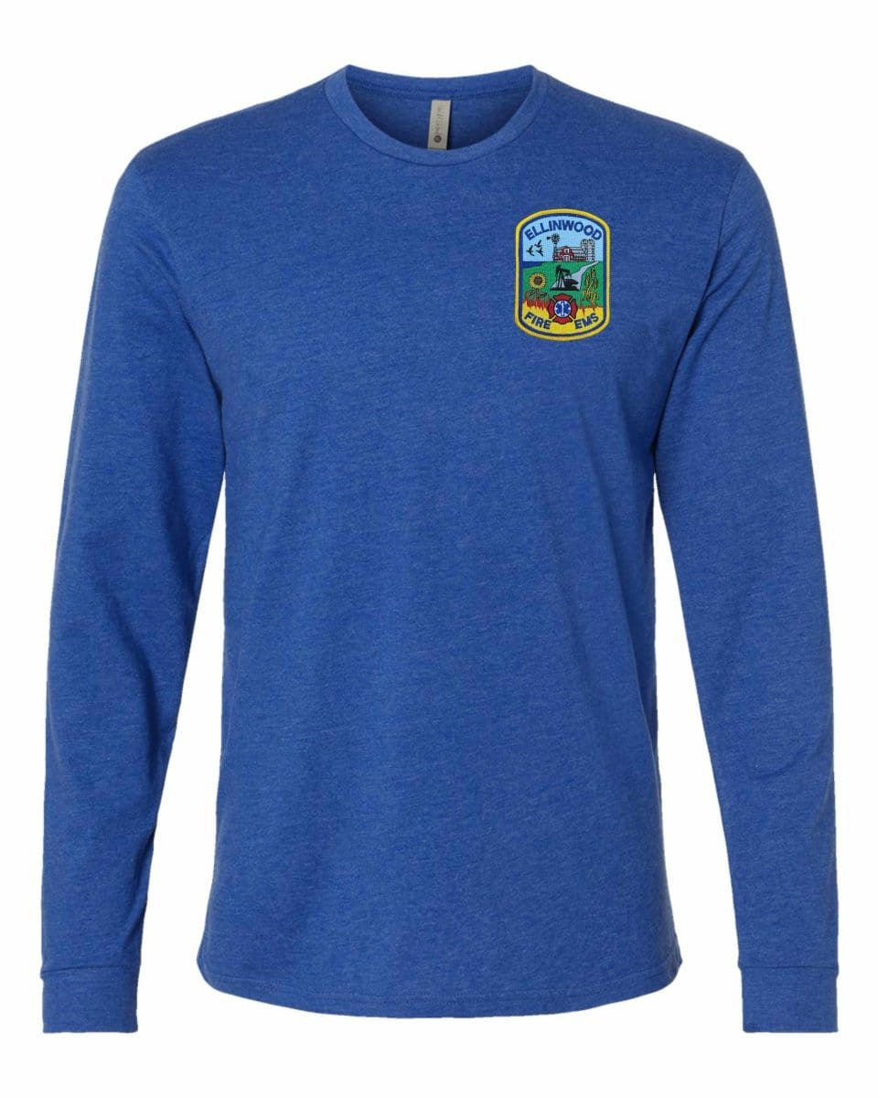 Ellinwood Fire & EMS Badge - Armor InkArmor InkArmor Ink60697630Long SleeveHeather RoyalAdult XSEllinwood Fire & EMS Badge
