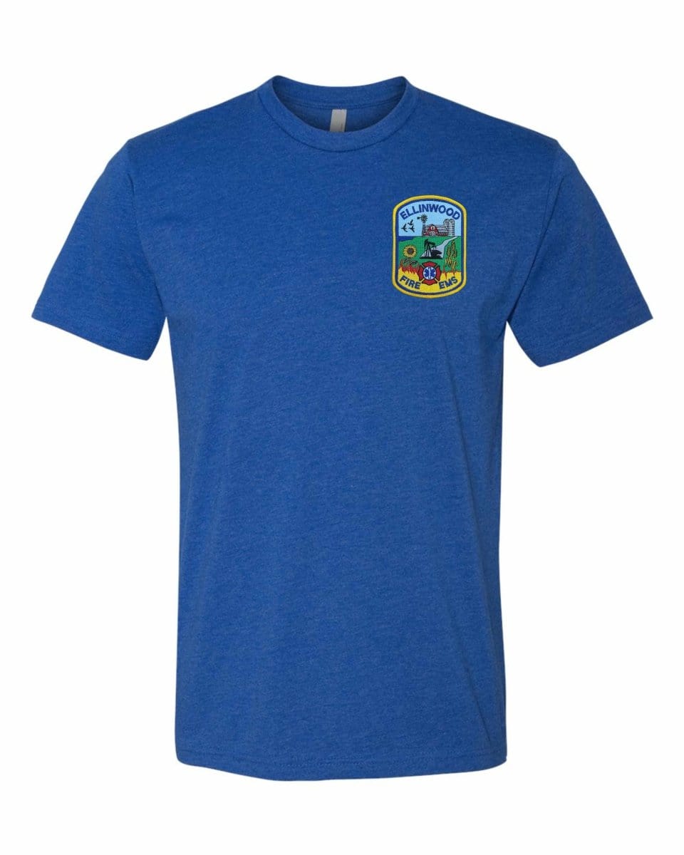Ellinwood Fire & EMS Badge - Armor InkArmor InkArmor Ink4124 - 1113951619102Short SleeveHeather RoyalAdult XSEllinwood Fire & EMS Badge