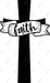 Faith Cross Black DTF Transfer
