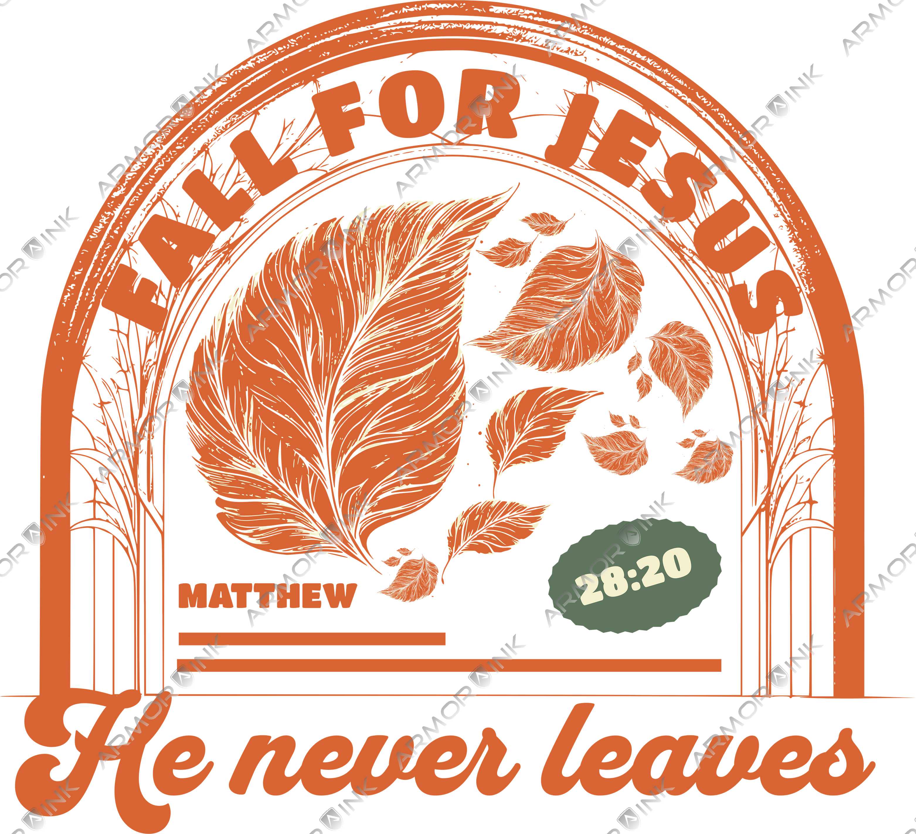 Fall For Jesus He Never Leaves DTF Transfer