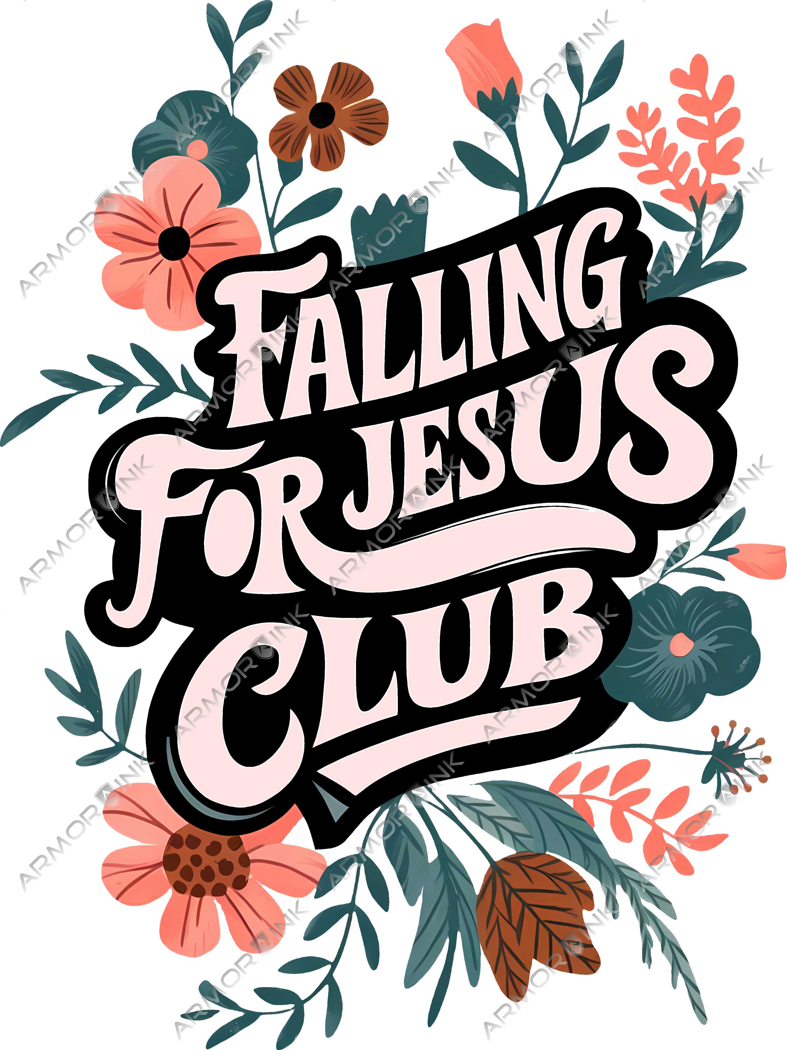 Falling For Jesus Club DTF Transfer