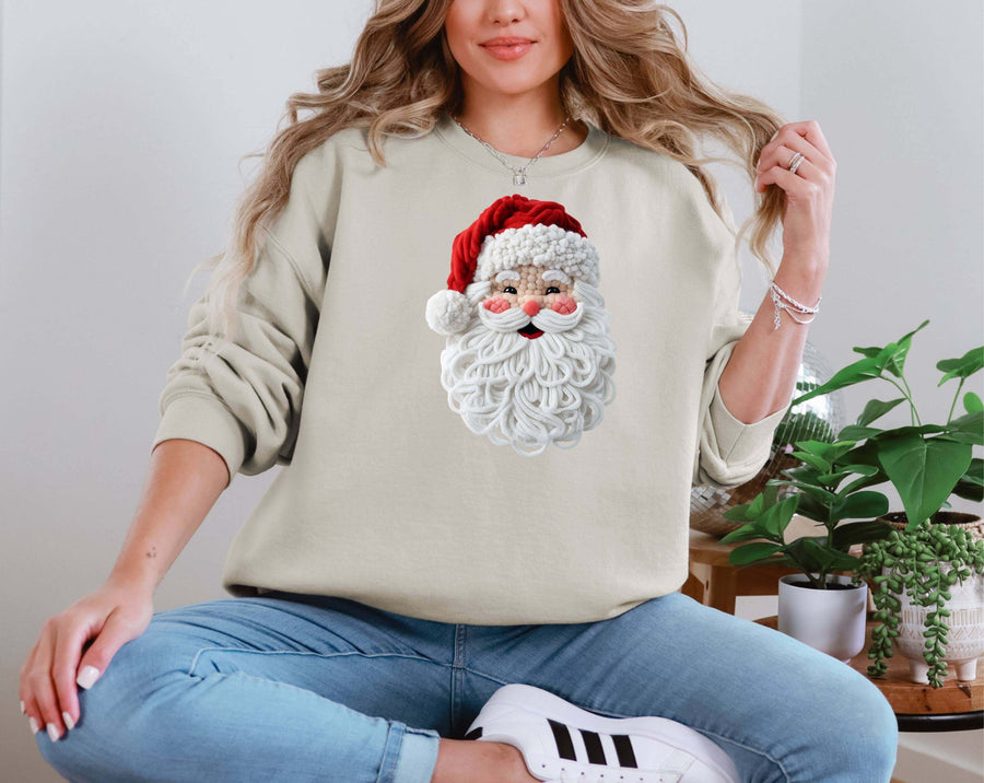 Faux Crochet Christmas Santa DTF transfer