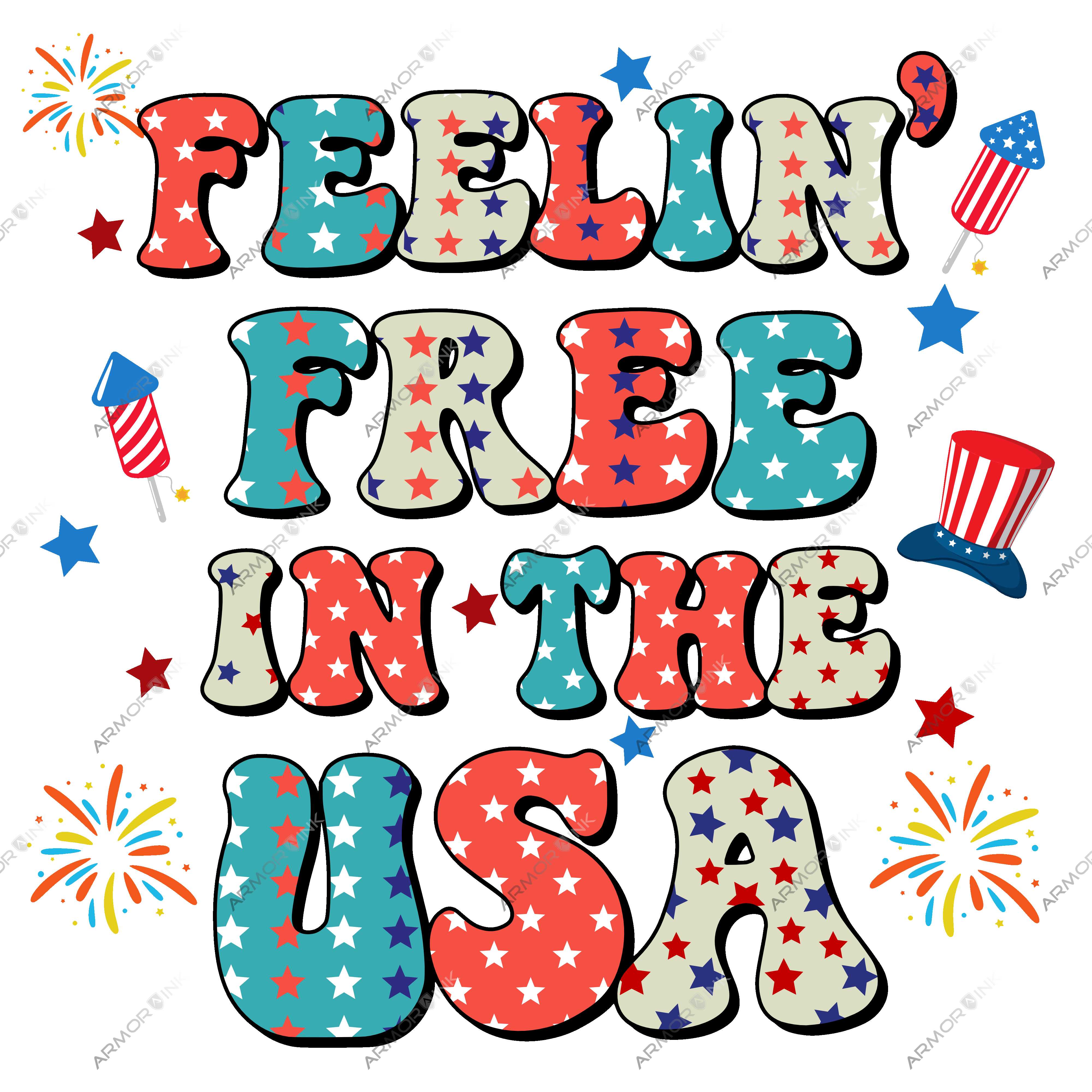 Feelin' Free In The USA DTF Transfer