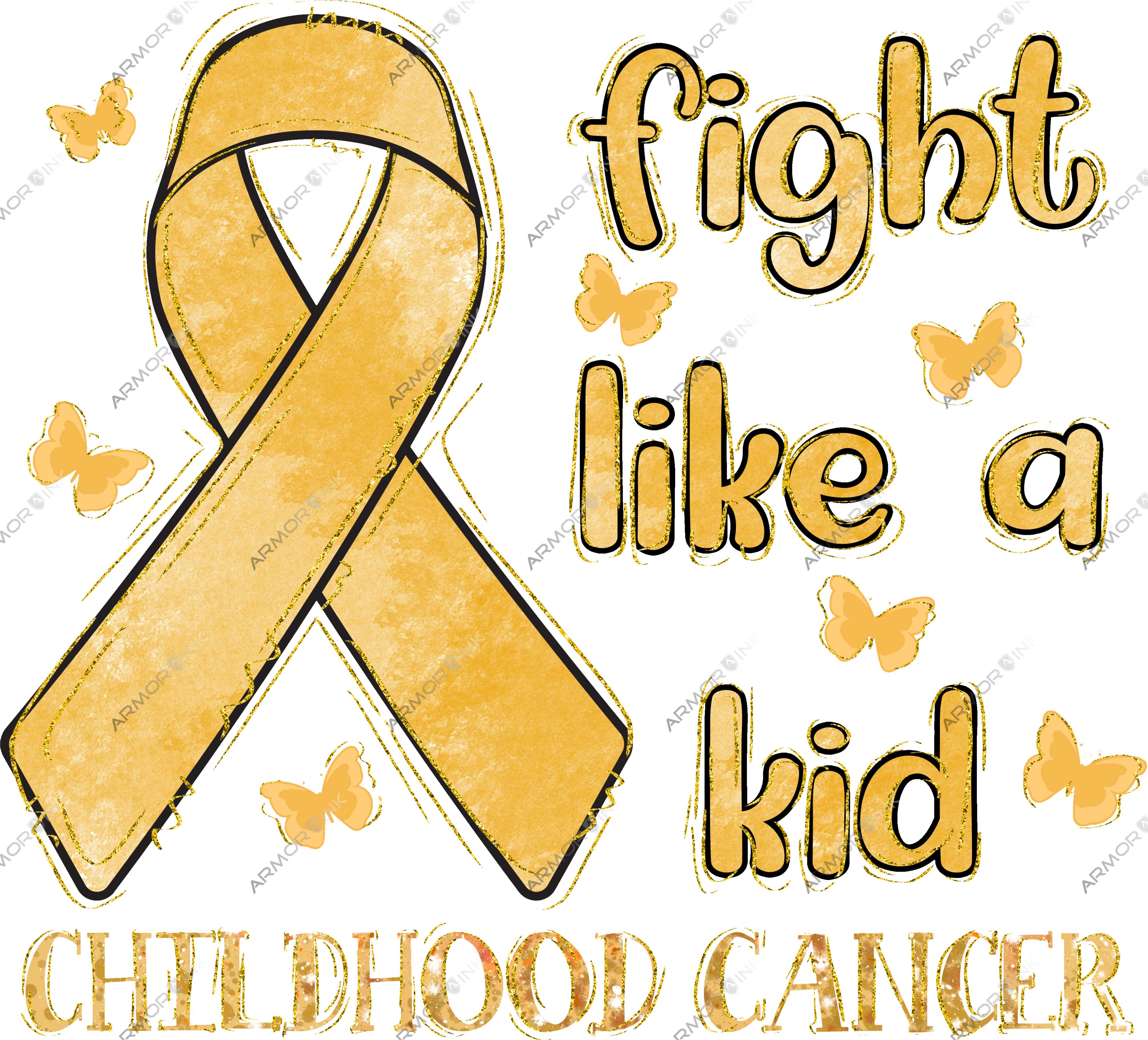 Fight Like A Kid Childhood Cancer Awareness DTF Transfer