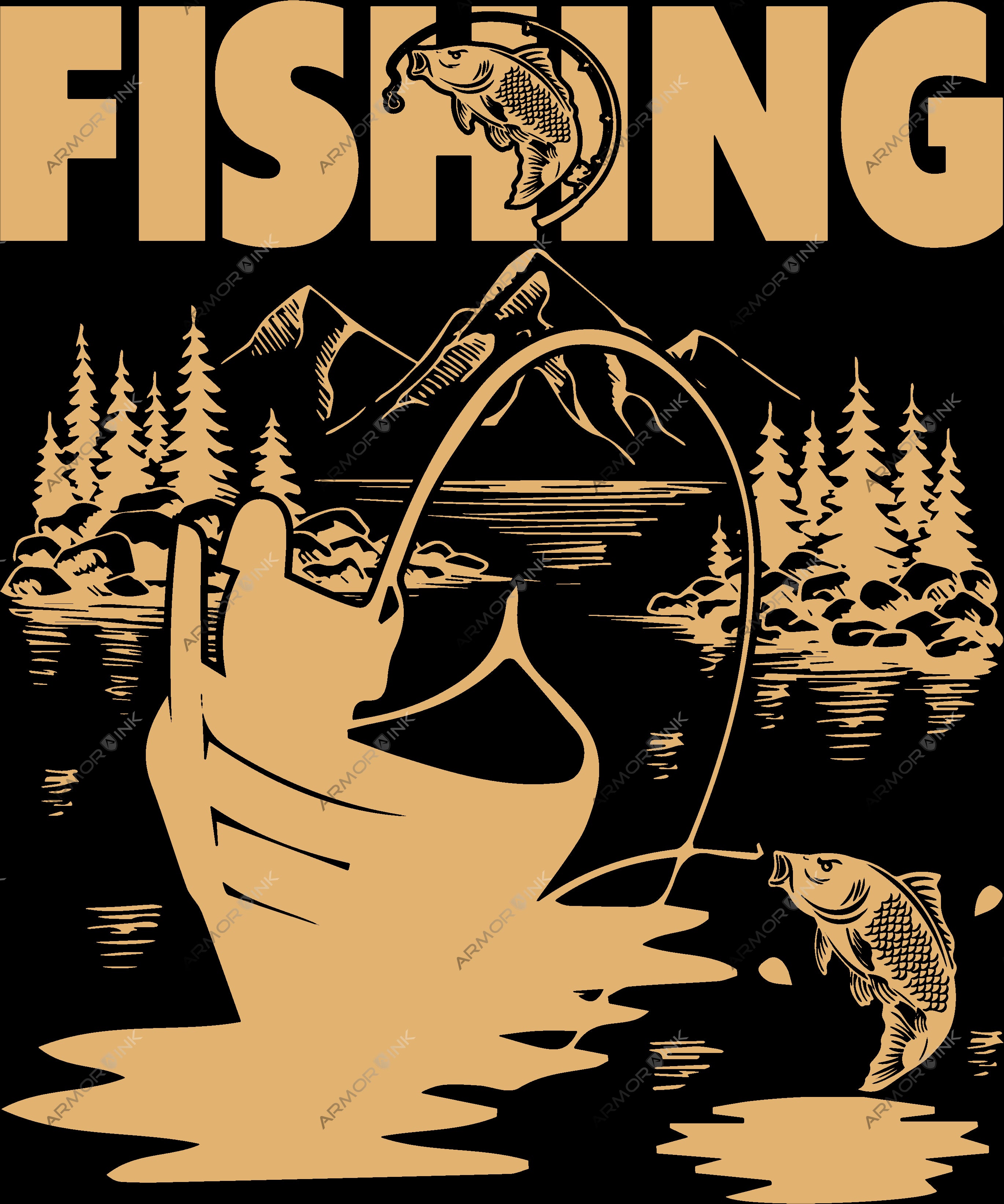 Fishing Scene DTF Transfer