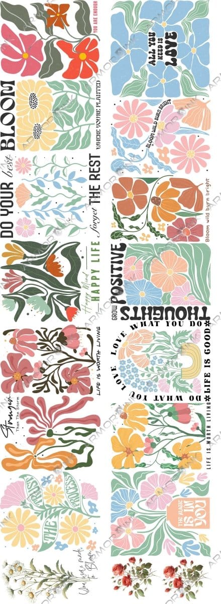 Flowers Pre - made 5 Foot (22x60) DTF Gang Sheet - Armor InkArmor InkArmor Ink4324 - 1119917561118Flowers Pre - made 5 Foot (22x60) DTF Gang Sheet