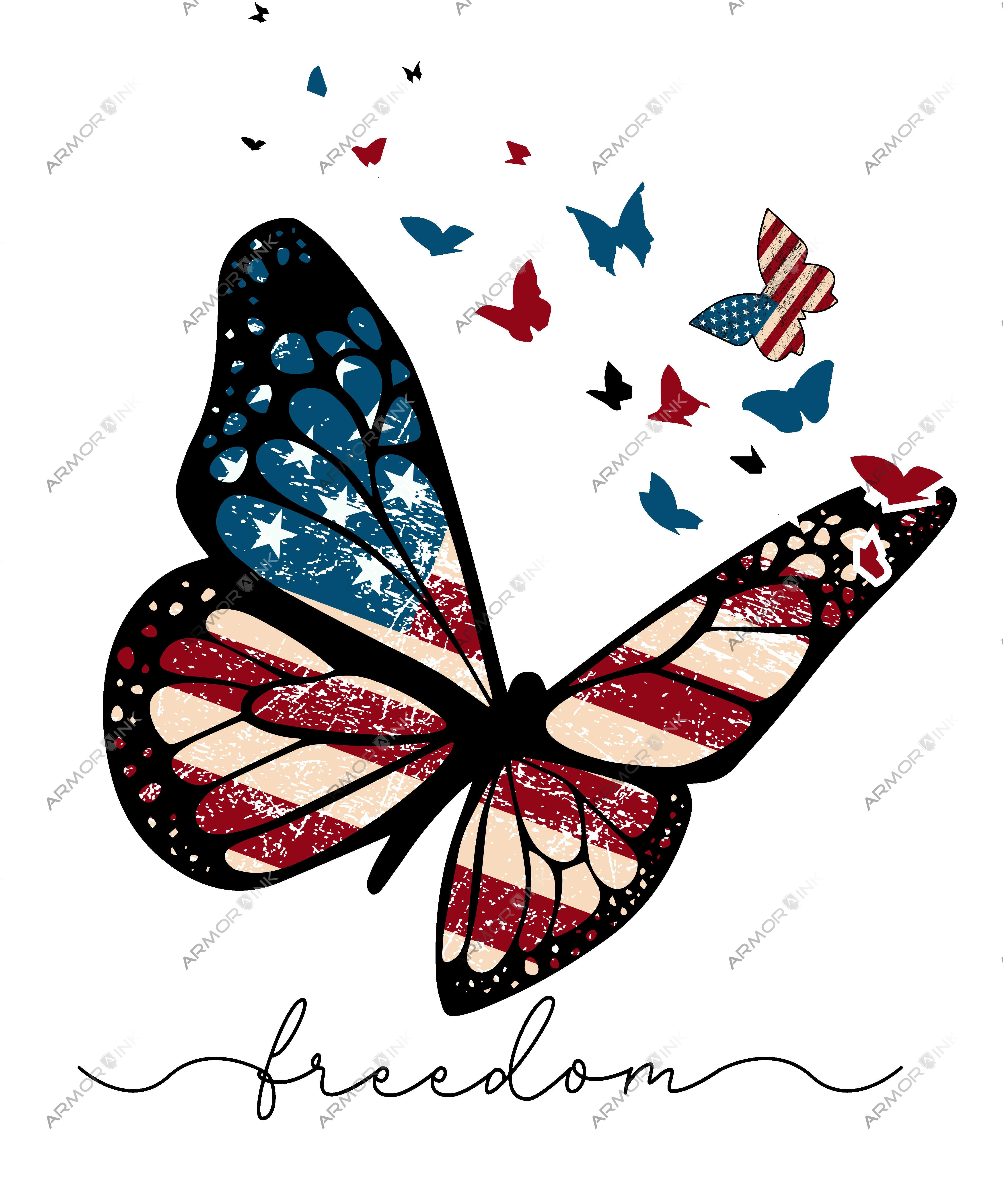 Freedom Butterfly DTF Transfer