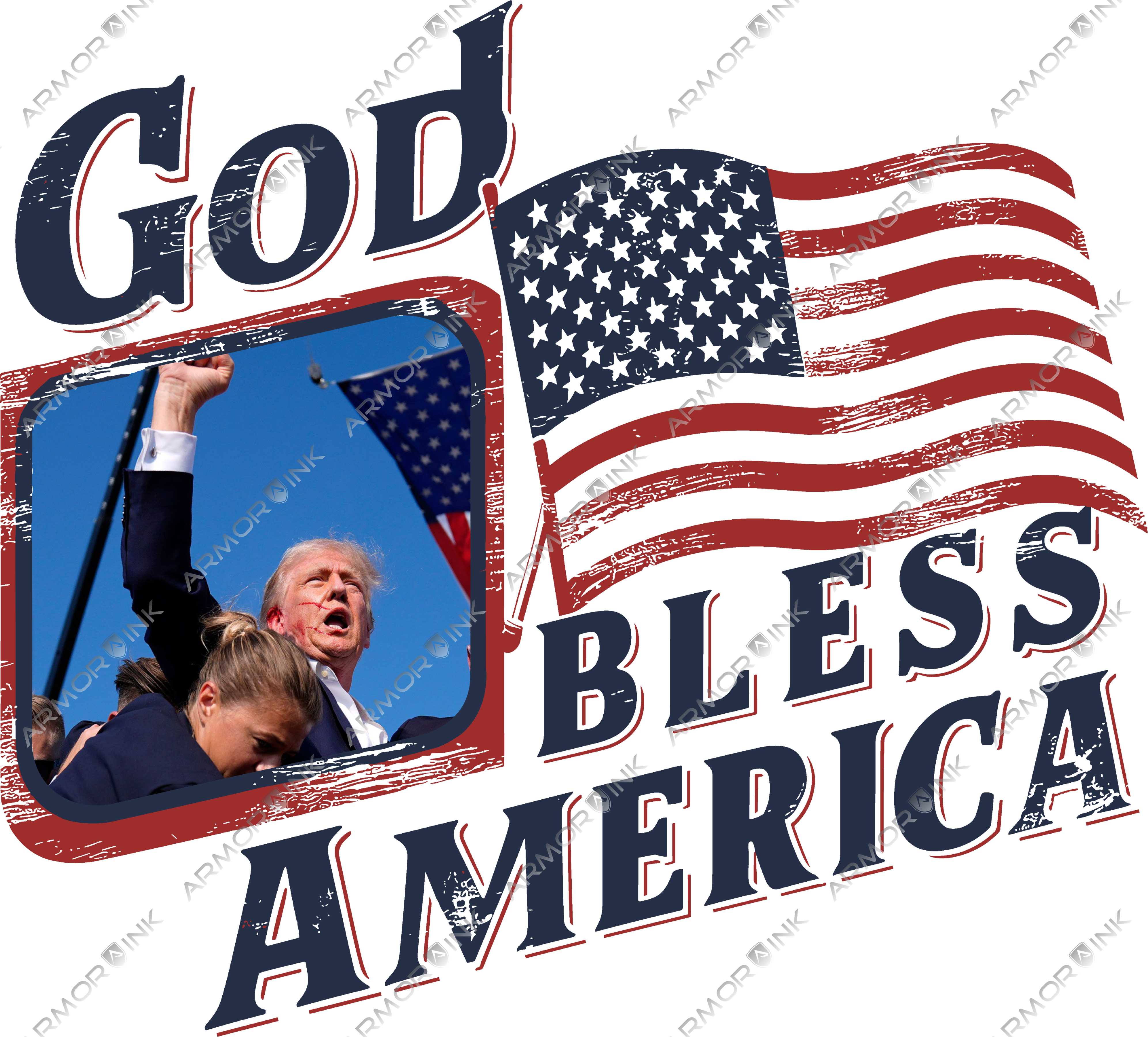 God Bless America Trump DTF Transfer