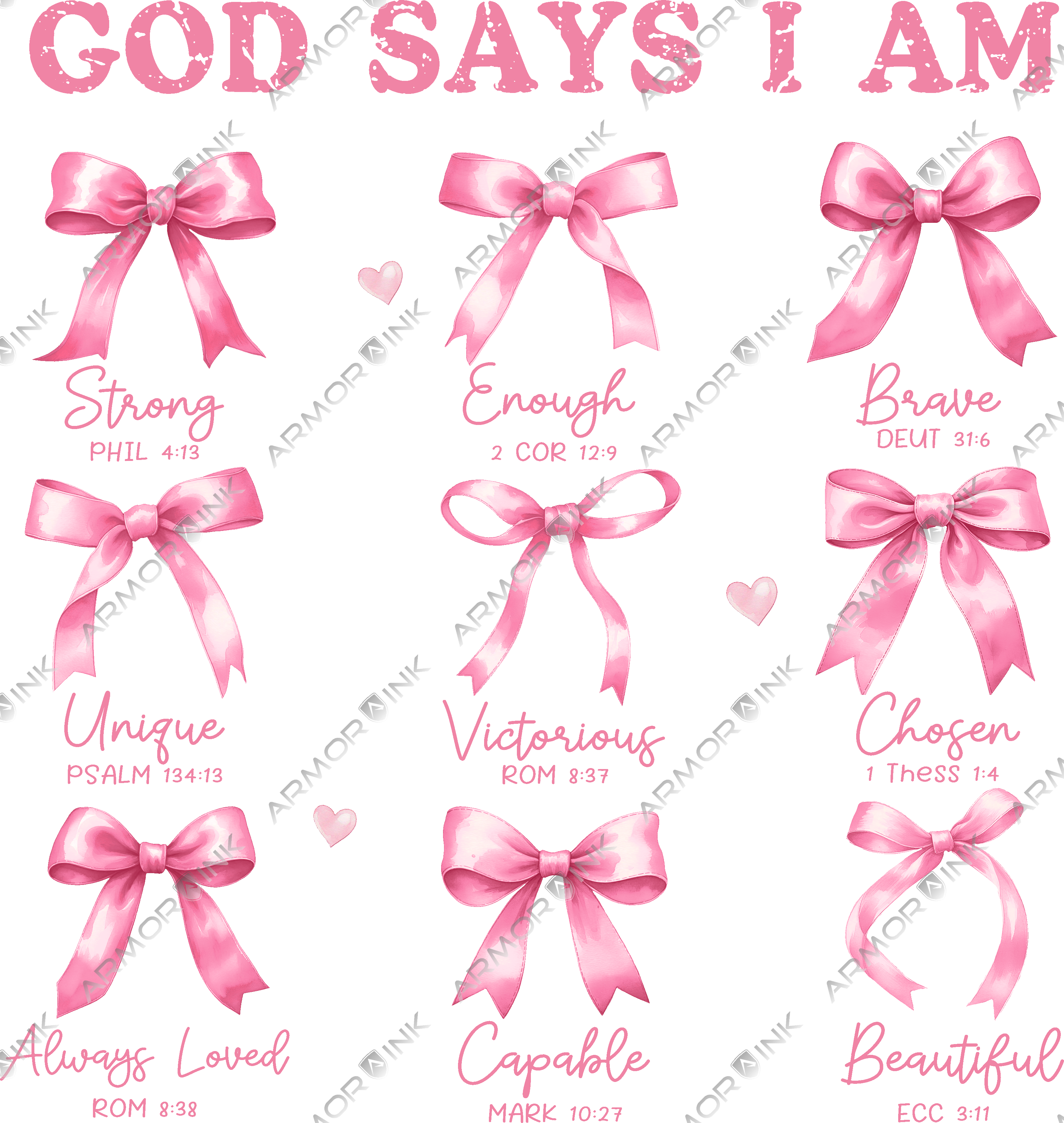 Christian Valentine's Day Pre-made 5 Foot (23x60) DTF Gang Sheet