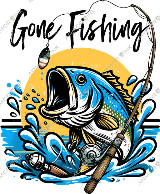 Gone Fishing DTF Transfer