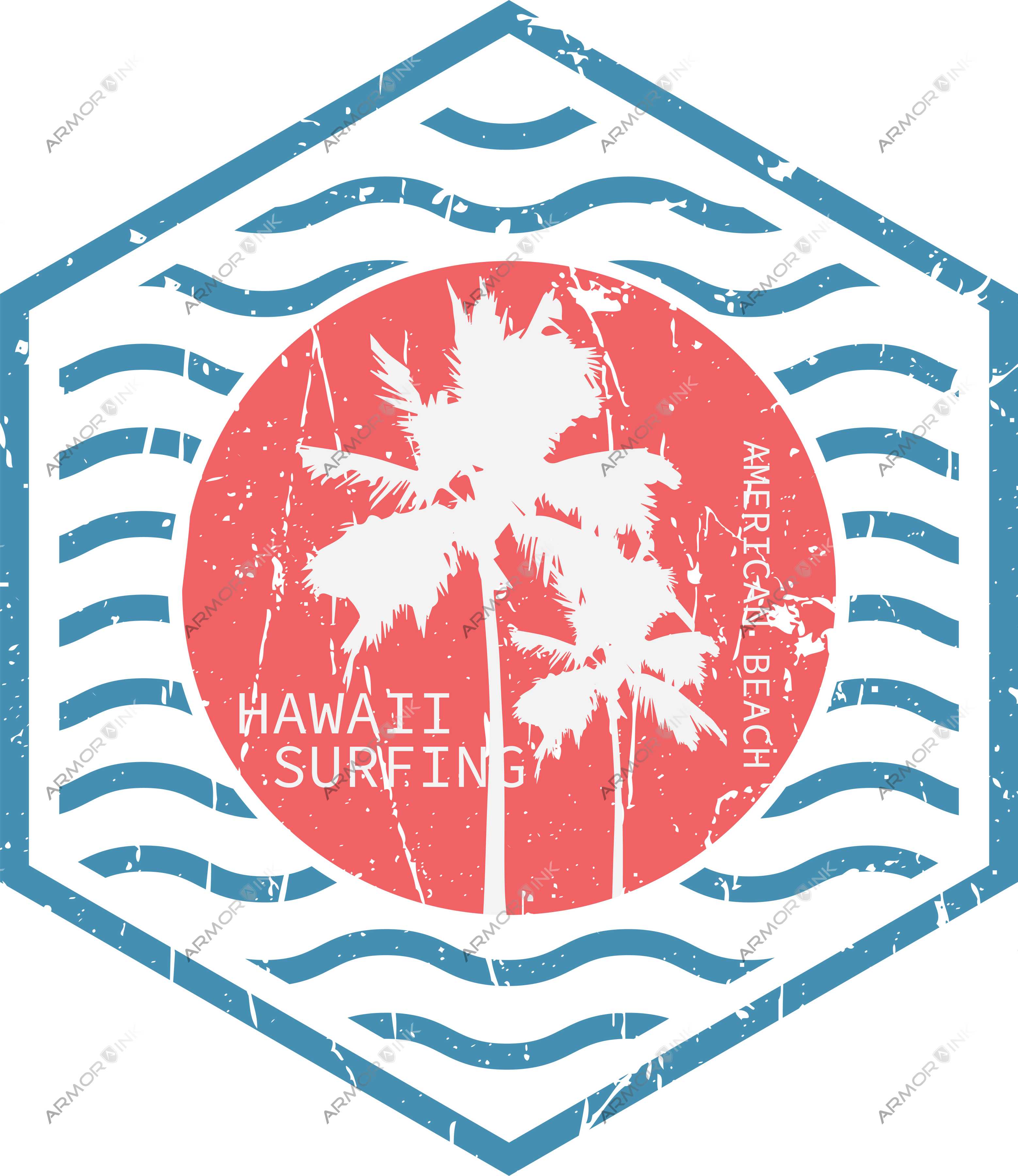 Hawaii Surfing DTF Transfer