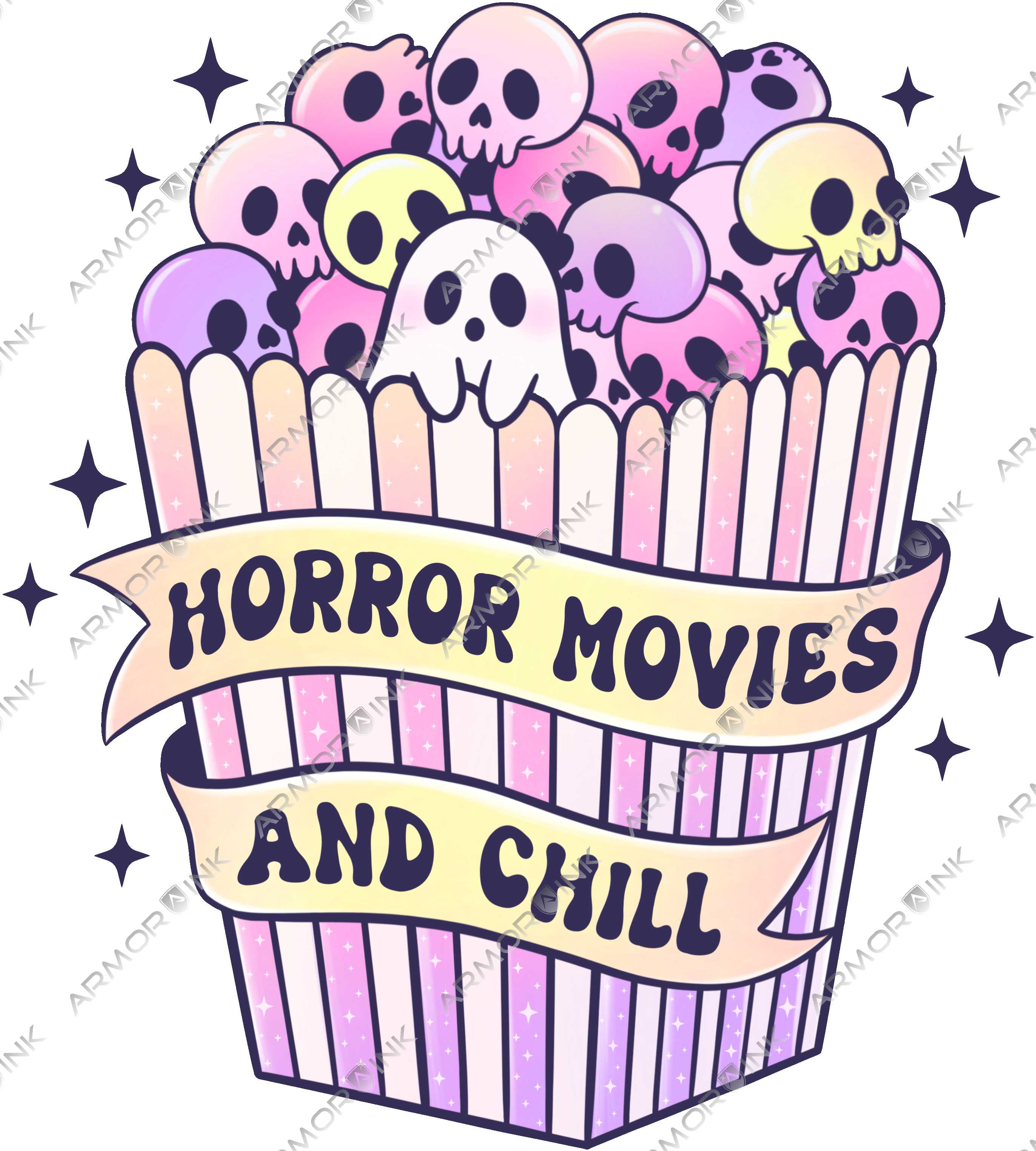 Horror Movies And Chill DTF Transfer