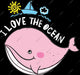 I Love The Ocean Pink Whale DTF Transfer