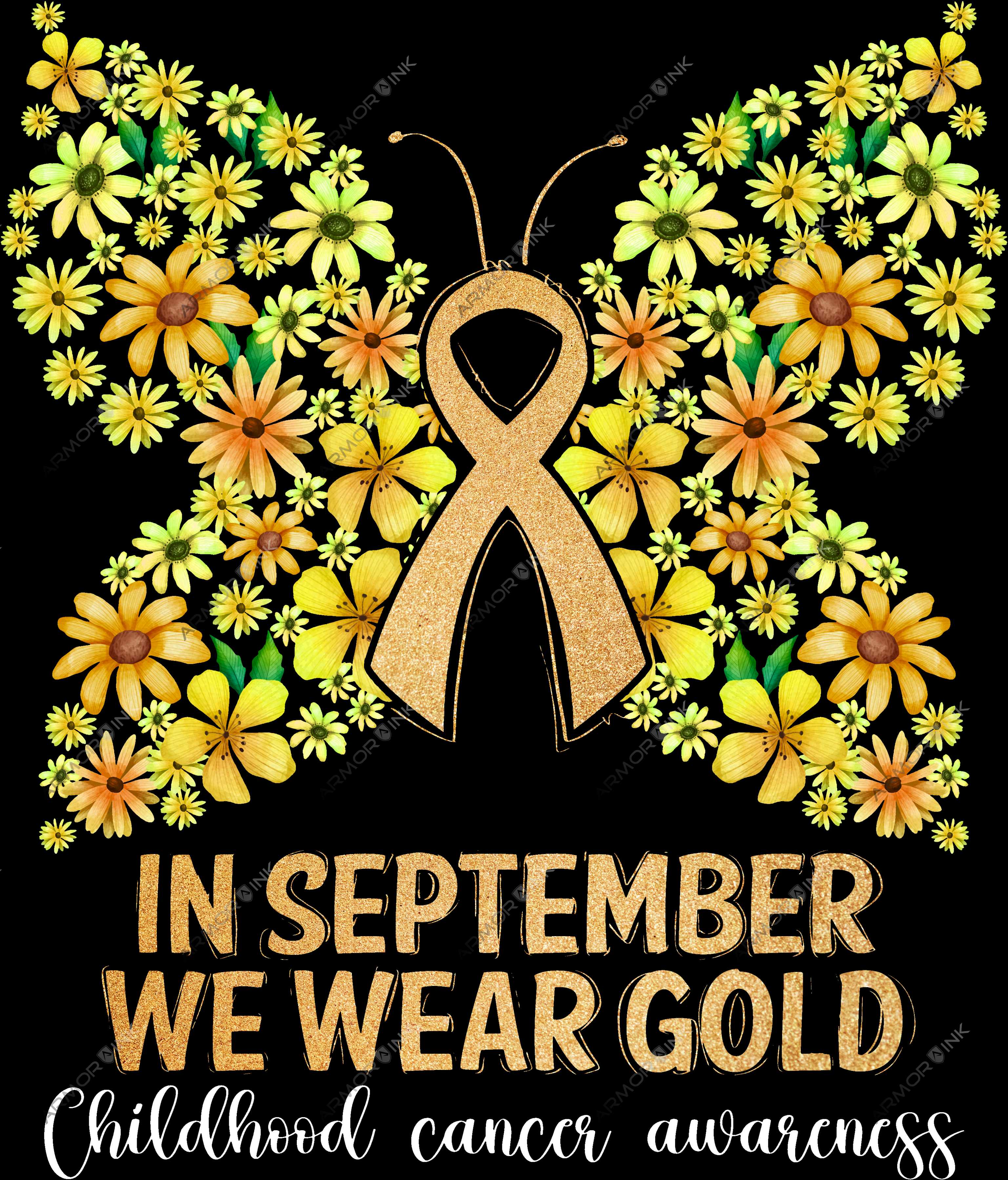 In September We Wear Gold Childhood Cancer Awareness DTF Transfer