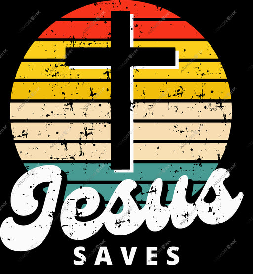 Jesus Saves DTF Transfer
