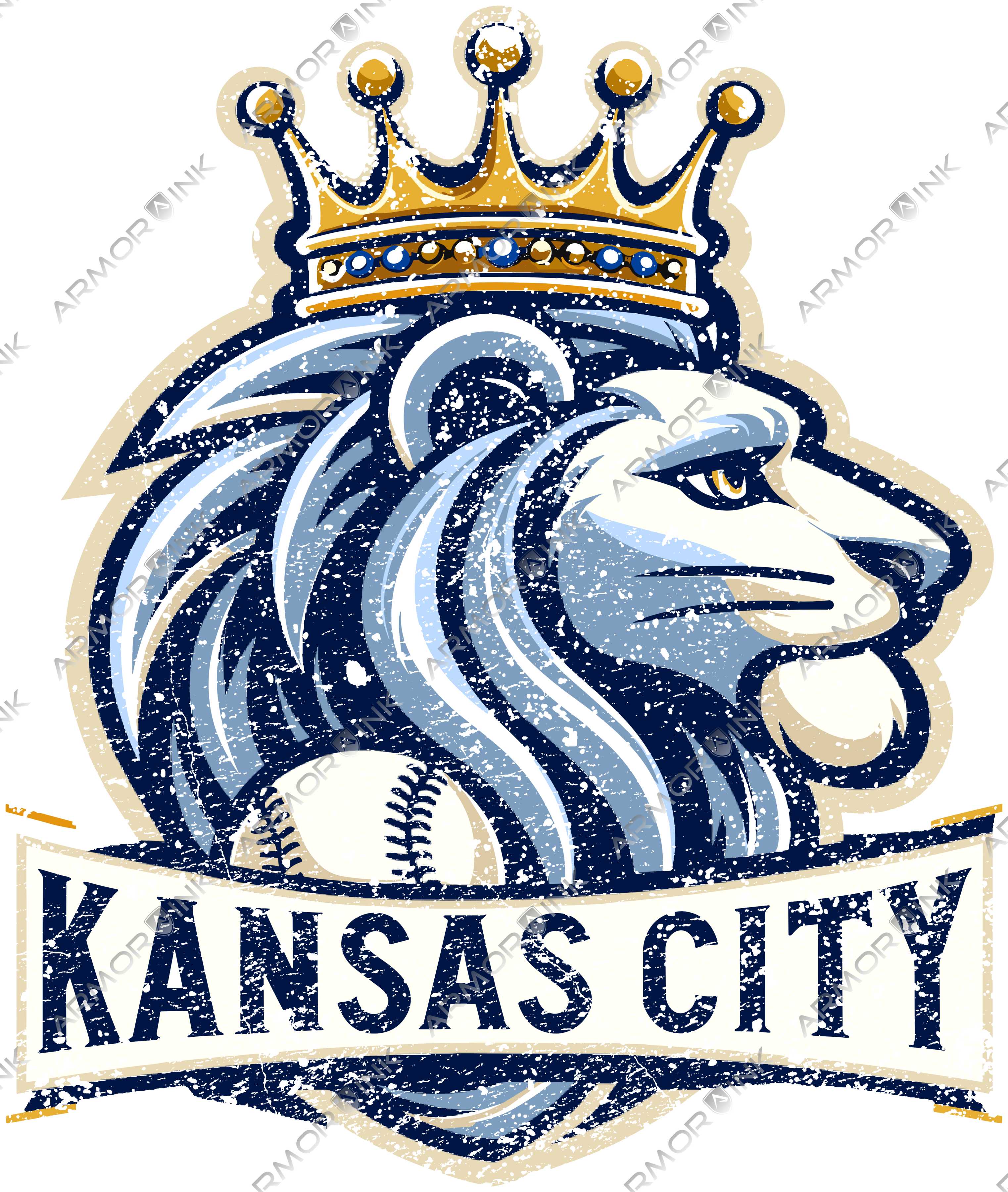 Kansas City Lion Distressed DTF Transfer