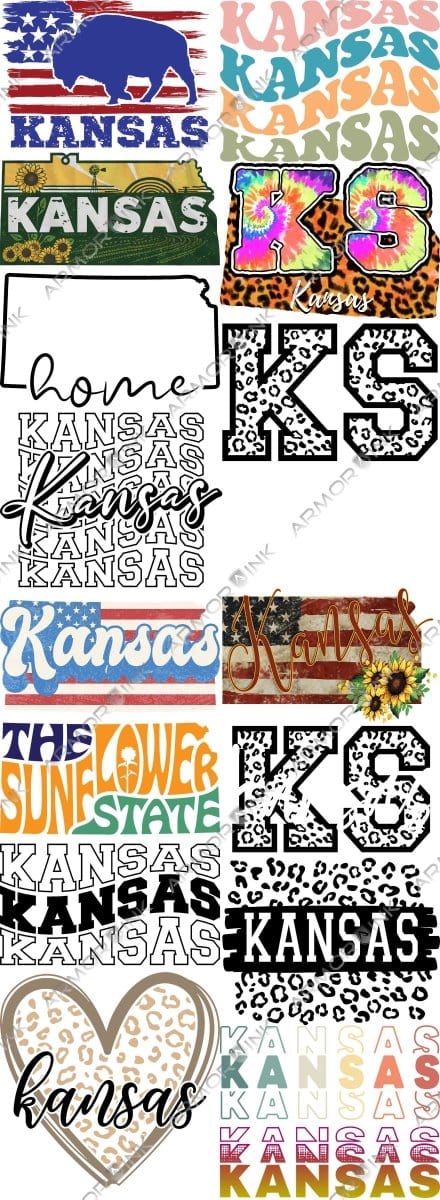 Kansas Pre - made 5 Foot (22x60) DTF Gang Sheet - Armor InkArmor InkArmor Ink3824 - 1108605509662Kansas Pre - made 5 Foot (22x60) DTF Gang Sheet