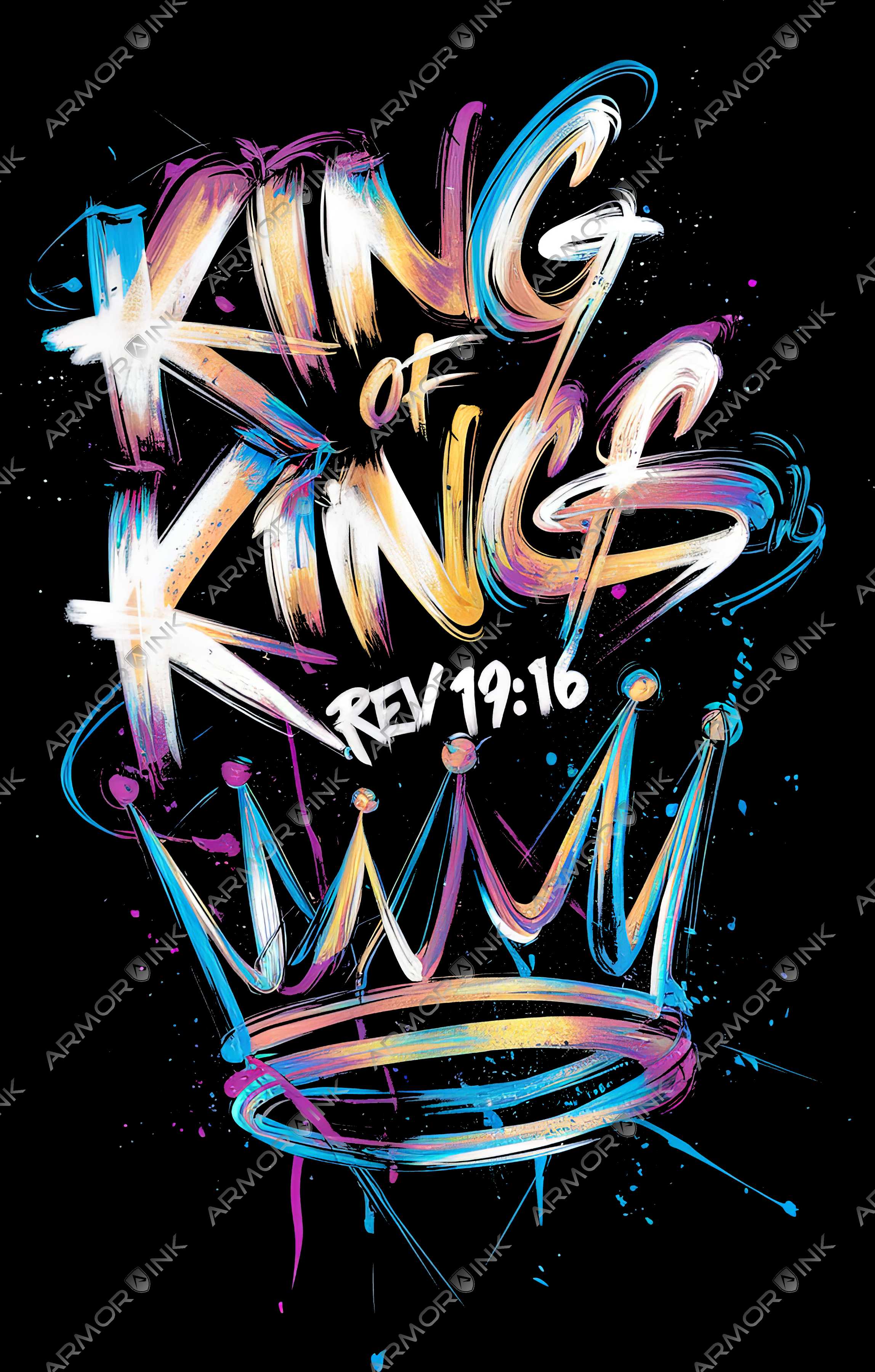 King of Kings Blue Splash DTF Transfer