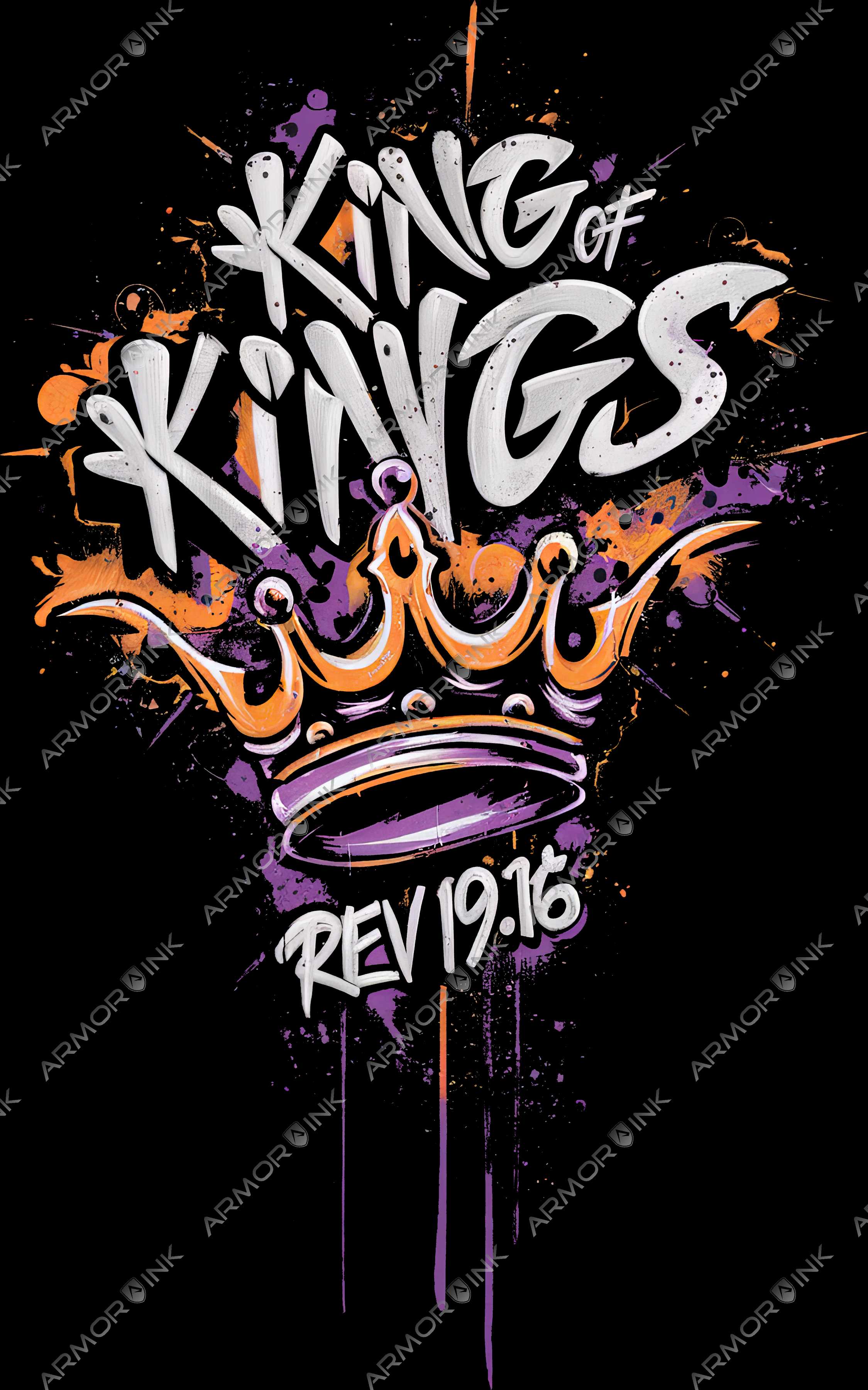 King of Kings Purple Orange DTF Transfer