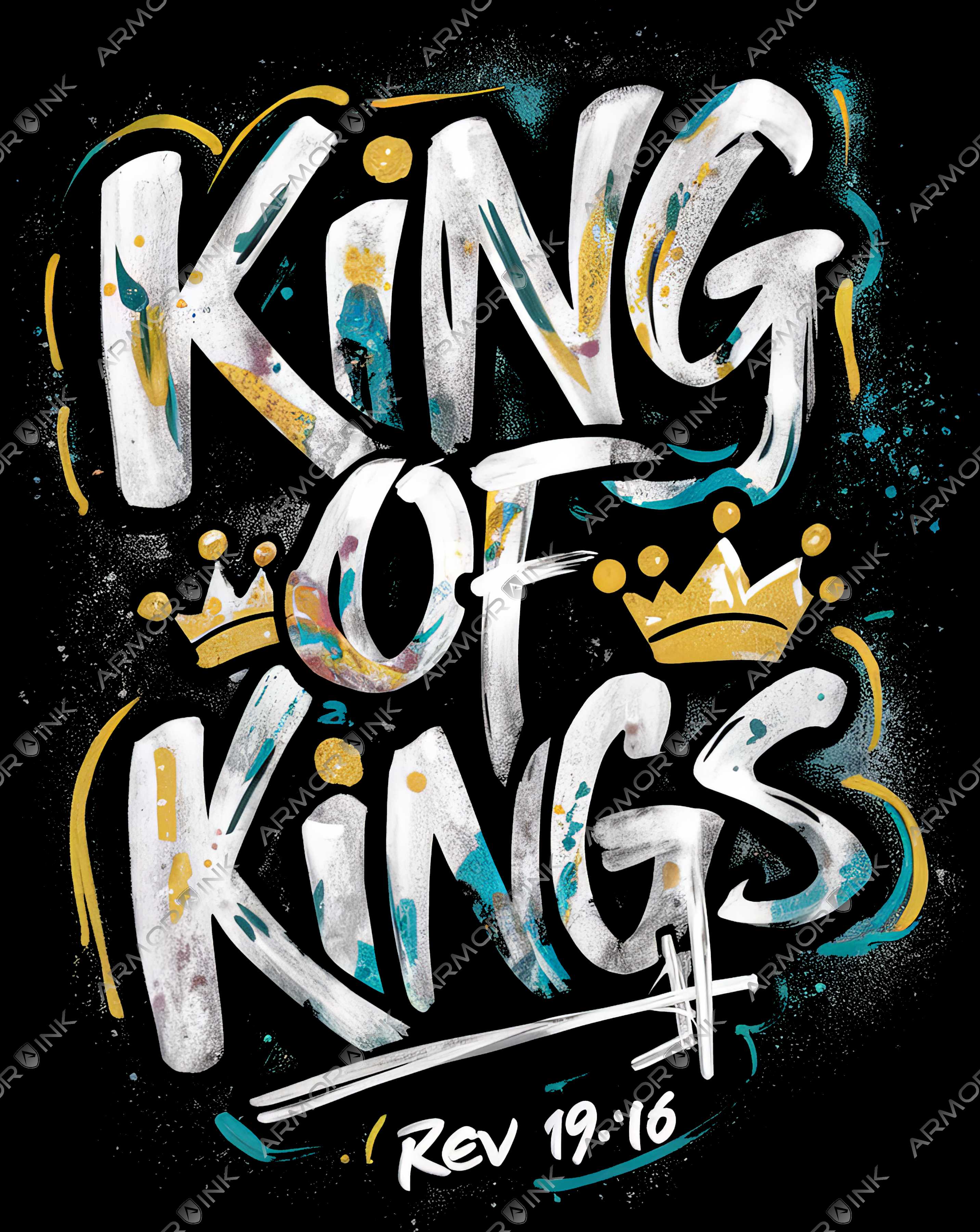 King of Kings Yellow Blue DTF Transfer