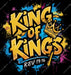 King of Kings Yellow Font Blue DTF Transfer