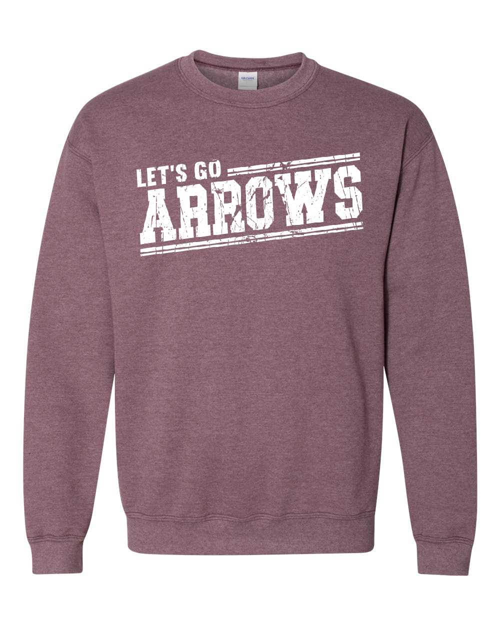 LETS GO ARROWS Crewneck Sweatshirt Youth/Adult - GBHE - Armor InkArmor InkArmor Ink35075870Heather Maroon - GildanAdult XSLETS GO ARROWS Crewneck Sweatshirt Youth/Adult - GBHE