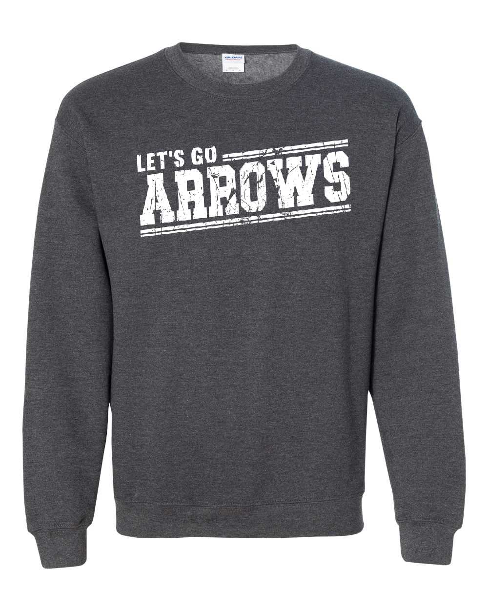 LETS GO ARROWS Crewneck Sweatshirt Youth/Adult - GBHE - Armor InkArmor InkArmor Ink66148894Dark Heather Grey - GildanYouth XSLETS GO ARROWS Crewneck Sweatshirt Youth/Adult - GBHE