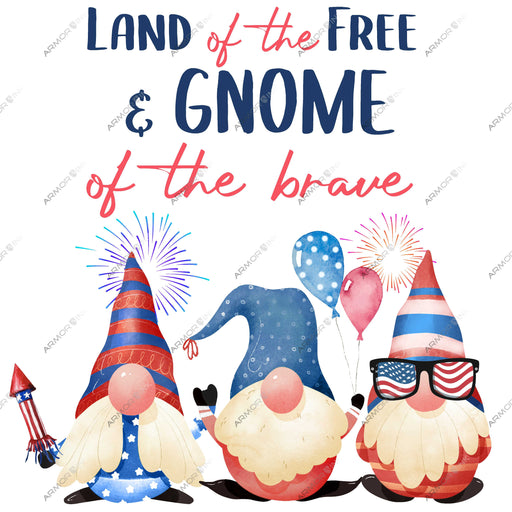 Land Of The Free & Gnome Of The Brave DTF Transfer