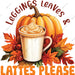 Leggins Leaves And Lattes Please DTF Transfer