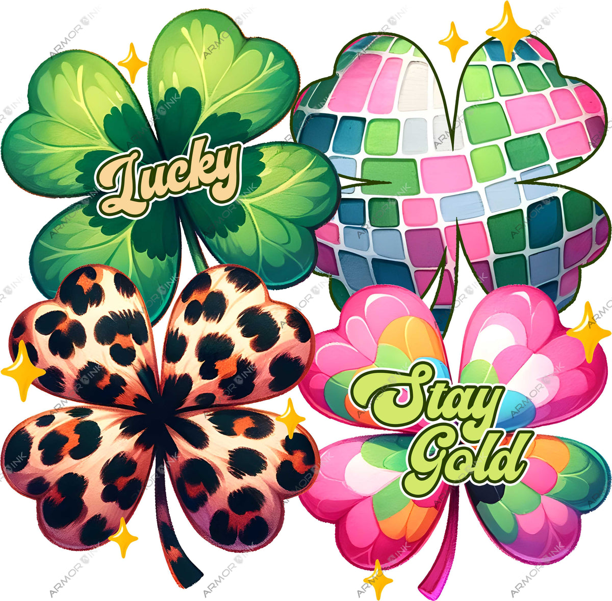 Lucky Stay Gold Dtf Transfer Armor Ink