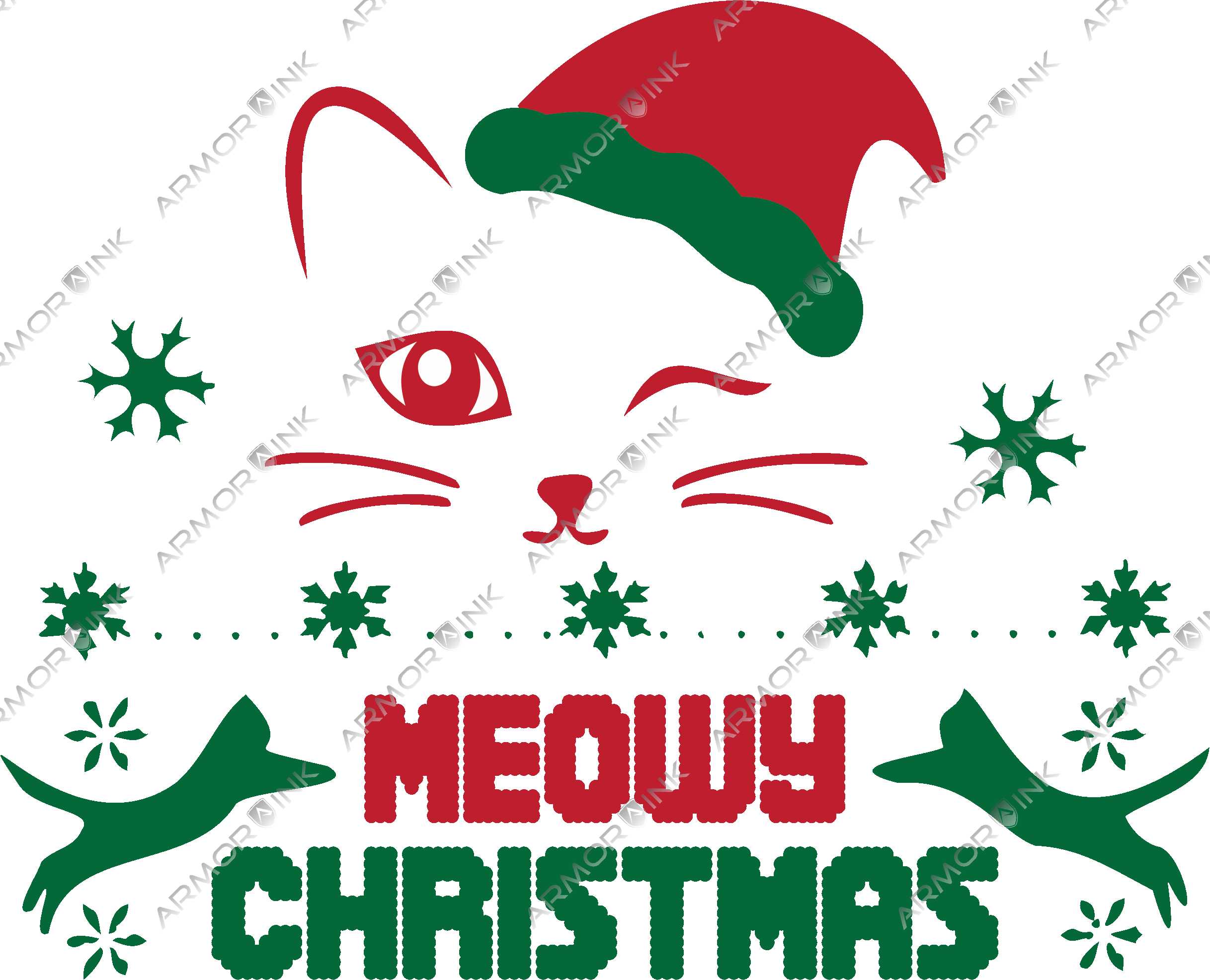 Meowy Christmas DTF Transfer