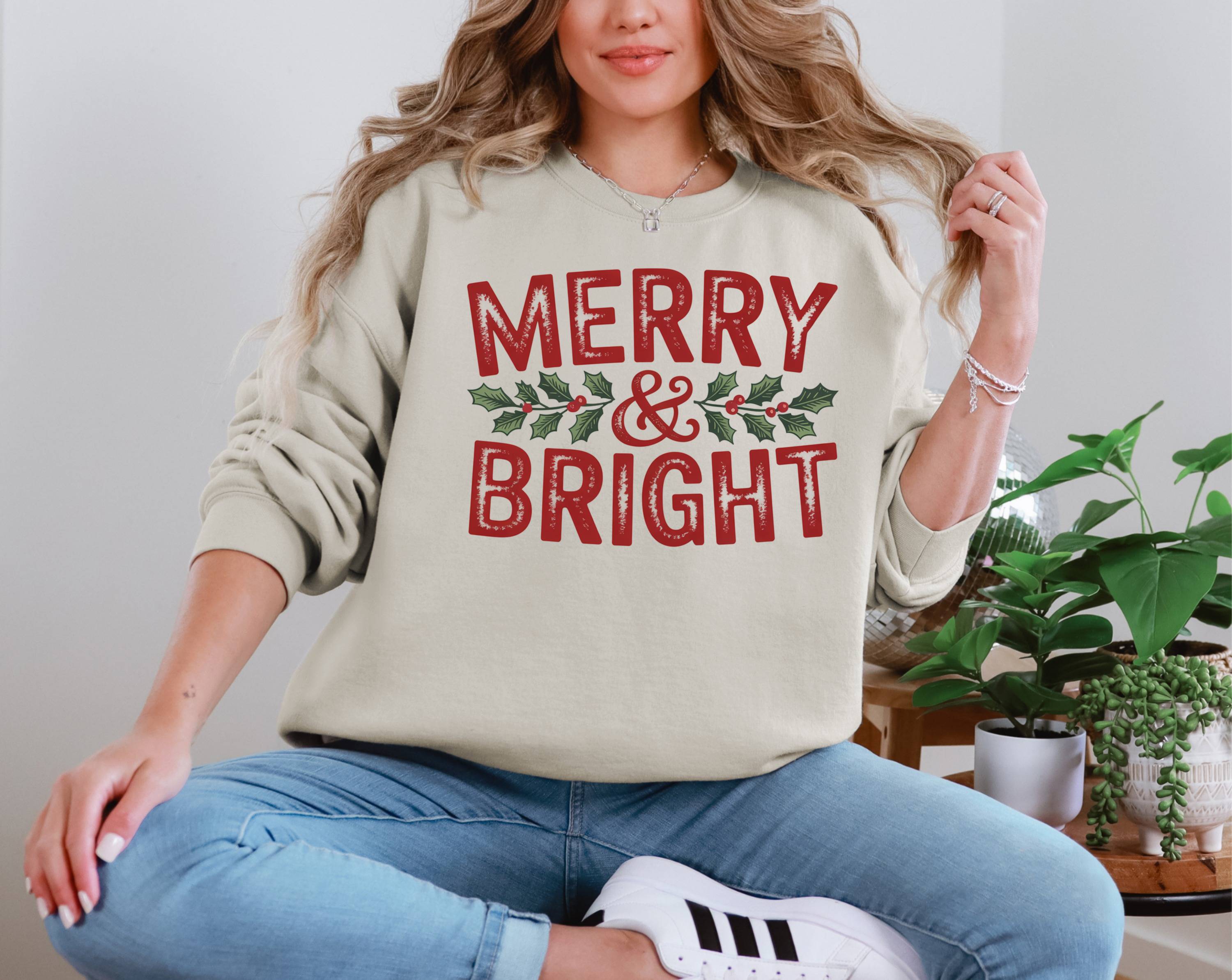 Merry and Bright Christmas Holly