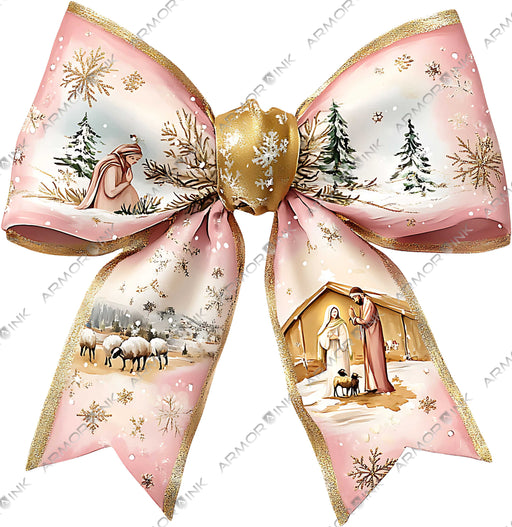 Nativity Scene Coquette Bow DTF Transfer